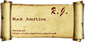 Ruck Jusztina névjegykártya