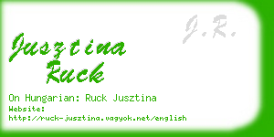 jusztina ruck business card